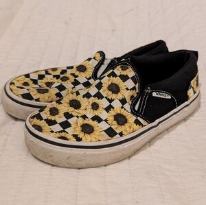 Vans Kids Sunflower Checkered Slip-On Sneakers